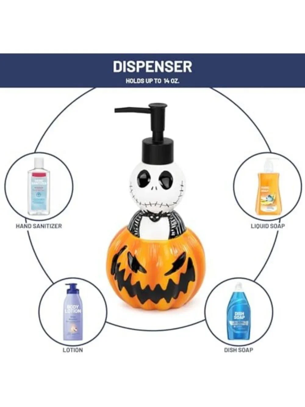 4-Piece Nightmare Before Christmas Bathroom Organizer Set - Black & White Decor